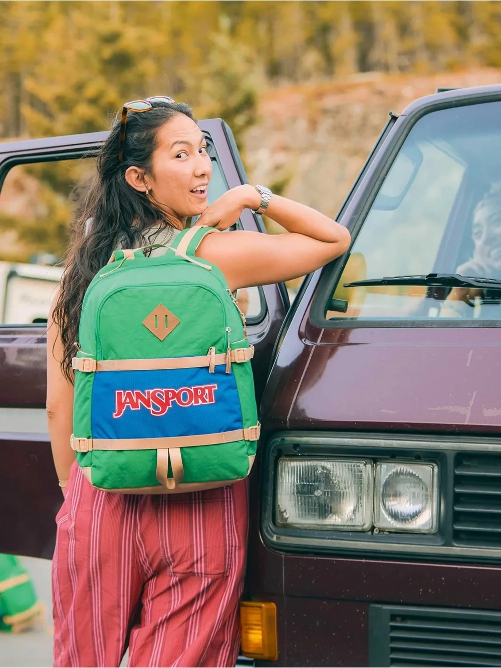 JanSport Backpack Small Seattle Retro Series Jelly Kelly Green Blue